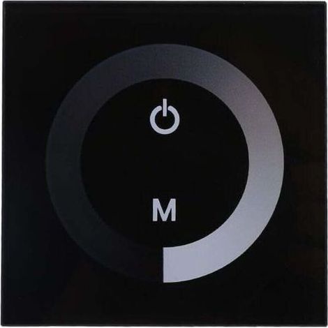 Variateur de Lumière,Fydun Dimmable LED panneau tactile couleur unique variateur interrupteur mural contrôleur panneau tactile barre lumineuse LED DC 12V-24V silencieux avec(Noir) (1/3)