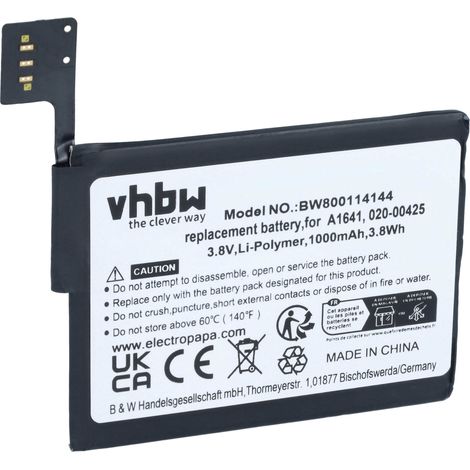 vhbw batteria sostituisce Apple 020-00425, A1641 per MP3 music player lettore musicale (1.000mAh, 3,85V, Li-Poly) (1/5)