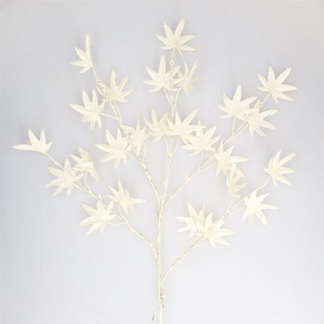 Ramo decorativo a LED di foglie di acero bianco 0,70M di luce calda (1/5)