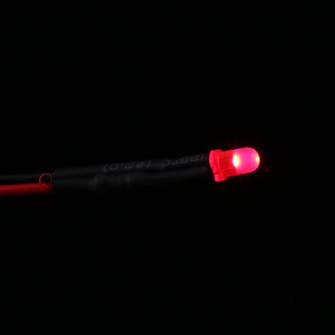 50 diodes LED pré-câblées 3mm diffusées - Rouge vif (1) - Lot de 50 pièces (1/3)