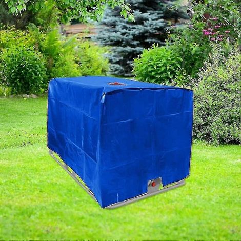Housse de protection pour réservoir d'eau, compatible avec les conteneurs IBC de 1000 litres, résistante à la poussière, aux UV et à la pluie, 120 x 100 x 116 cm (bleu) (1/2)