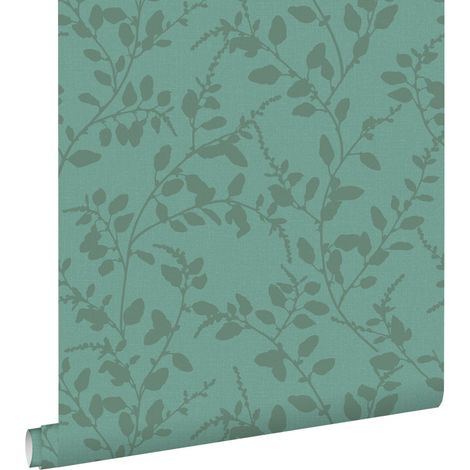 papier peint feuilles bleu canard - ESTAhome (1/5)