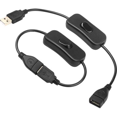 2 PZ Cavo USB con Interruttore On Off a Bilanciere per Lampada LED Ventilatore Strisce LED Nero