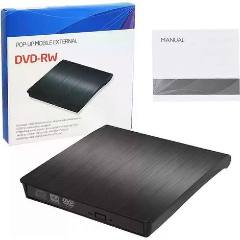 Lecteur de DVD externe USB 3.0 Brenner Slim CD, DVD-RW Brenner pour PC portable (1/4)