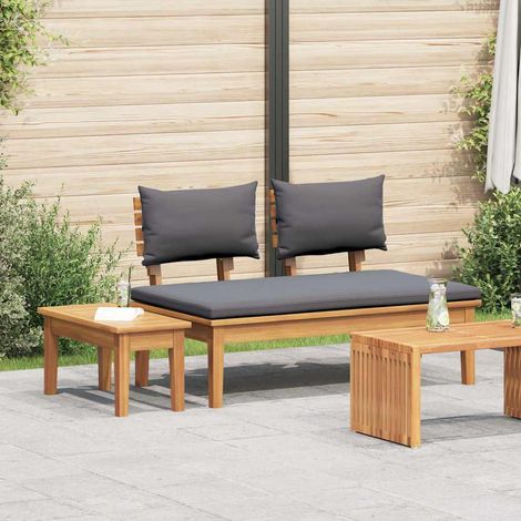 Conjunto de banco y mesa de jardín 2 pcs Gris y marrón vidaXL