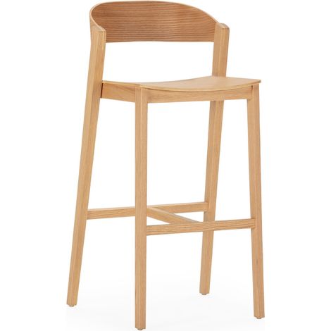 Tabouret en bois de chêne naturel MASKA – Hauteur d'assise 75cm (1/5)