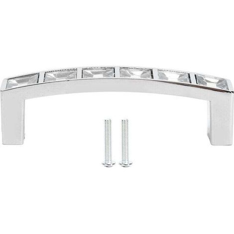 Poignée en cristal moderne simple armoire porte diamants Double trou poignée tiroir tirer (1/4)