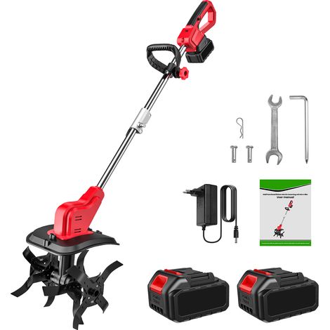 Motoculteur rotatif, petite machine agricole pour ameublir le sol, motoculteur de jardin 21V, puissance 550W, 2 batterie, convient aux pelouses et aux potagers (1/5)