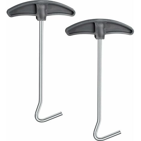 2 pièces extracteur de piquets, crochet de sol pour tente, retrait facile des piquets, alliage et plastique haute résistance, usage camping (1/5)