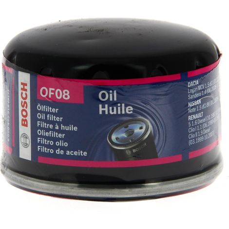 Bosch – Filtre à huile OF08 – Élimine les impuretés – Performance moteur optimisée – Compatible avec moteurs jusqu'à 500 m3/h