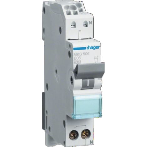 Interruttore Hager mks506 6A capacità 6kA collegamento rapido