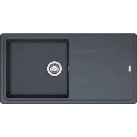 Franke – Évier 1 bac Tectonite 970 x 500 mm – Finition graphite – Vidage gain de place 90 mm – Résistant aux hautes températures jusqu'à 300°C