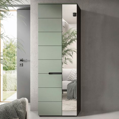 Meuble à chaussure 2 portes 65x37x190cm décor vert - KANUT