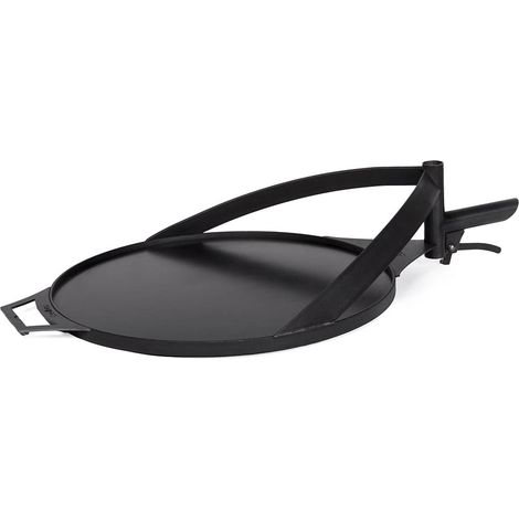 Barbecue Piastra grill in acciaio naturale 50 cm con manico per Braciere "BANDITO" e "MONTANA X".