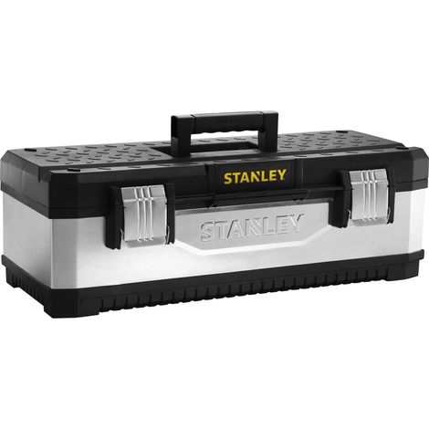 Stanley – Boîte à outils galvanisée 28 kg – Dimensions 66,2 x 29,3 x 22,2 cm – Charnière métal et cadenassable – Plateau porte outils intégré