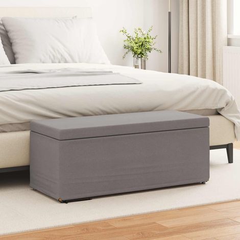 Hocker Taupe 101 x 41 x 40 cm Stoff und Pressholz
