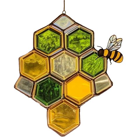 Fensterdekor Acryl Bienen Deko Naturinspiriertes Bienenwaben