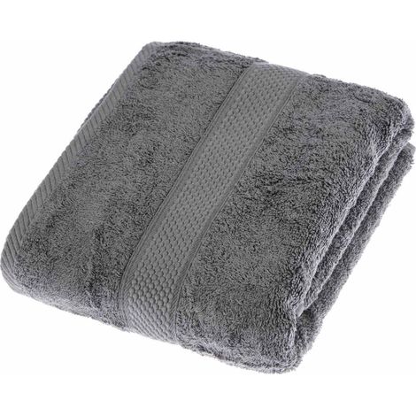 HOMESCAPES Turkish Cotton Grey Bath Towel