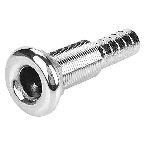 Passe Coque Bateau Laiton Raccord fileté pour bateau, 3/4"en acier inoxydable passe-coque raccord tuyau Barb Marine Barbed Hose Thru Drain, argent (1/5)