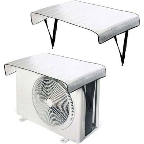 Housse de Climatiseur Exterieur, 2 PCS Étanche Couverture Extérieure de Climatiseur, Universelle Film de Aluminium Housse de Protection Anti-UV Anti-Neige pour Unité Extérieure de Climatiseur 95x46cm (1/4)