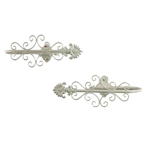 Fermatenda ferro bianco coppia cm26x10h9,5