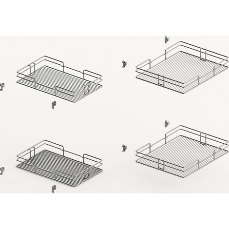 Hettich Goro Eckschrank Korbset 100 TB 450 verchromt