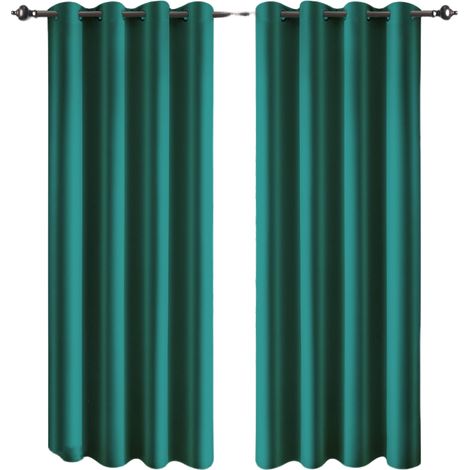Rideaux occultants, idéaux pour la chambre, à œillets, isolants thermiques et phoniques, pour le salon (lot de 2), dimensions : 132 x 160 cm (largeur x longueur).