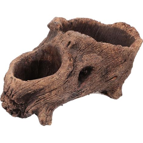 Pot de Fleurs en Ciment Vintage Forme Souche d'arbre Décoratif, Pot de Plantation Multifonctionnel pour Jardin Balcon Intérieur, Jardinière Décorative Résistante et Stable (1/5)