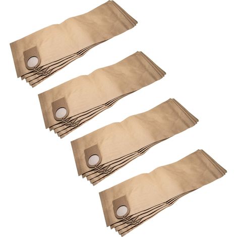 vhbw 20 Paper Dust Bags compatible with Metabo ASA 2025, ASA 9050, ASR 1250, SHO 1150 Vacuum Cleaner, 67.9cm x 24.15cm, brown