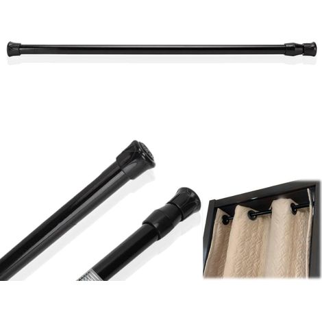 Tringle télescopique extensible, Barre réglable sans perçage 40-70cm en acier haute résistance, Support robuste antidérapant pour rideaux douche placard fenêtre (1/5)