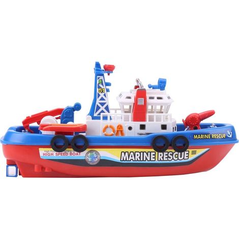 Spritzboot – Elektrisches Spielzeugboot mit Sound und Blinklichtern – Für Badewanne, Pool, Strand – 24 x 8,5 x 12 cm – 1 Stück (1/5)