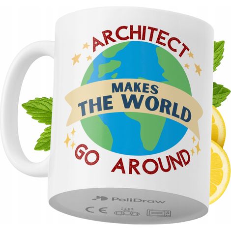 Mug humoristique pour architecte, avec un texte amusant et un design graphique original. Idéal pour les anniversaires, les fêtes et les occasions spéciales. Mug premium pour la maison, le bureau et le (1/5)