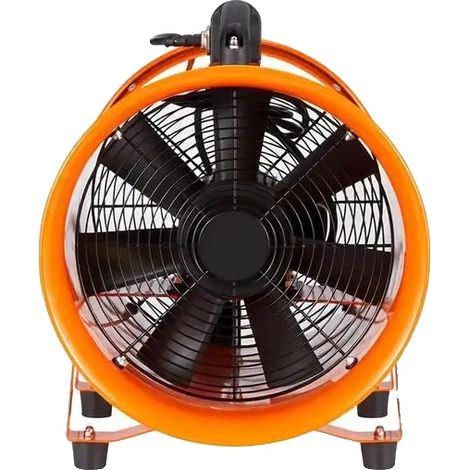 Ventilador axial, alta capacidad de flujo de aire, carcasa de plástico resistente, color negro. (1/2)