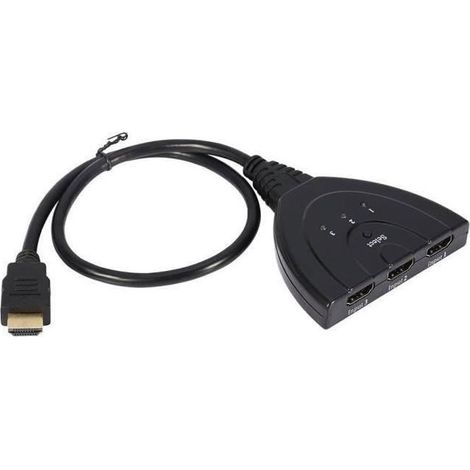 Noir 3 Port HDMI multi Commutateur d'affichage automatique Hub répartiteur 1080P Adaptateur TV HD- Noir -CY BTU4361 (1/4)