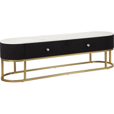 Mobile Tv Montpellier Nero 150x42x45 cm in Ferro Legno (1/5)