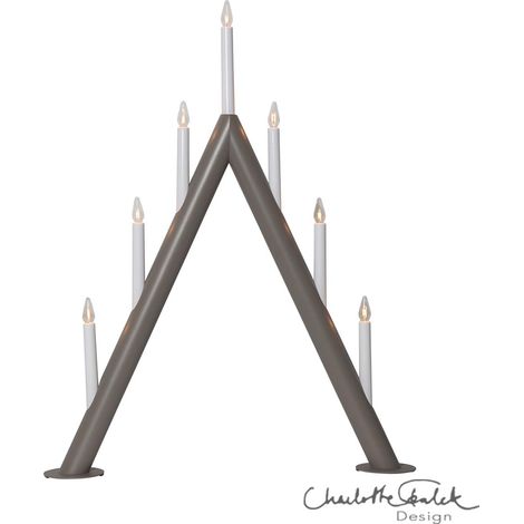 Star Trading Arc de lumière à 7 flammes 'Circum', bois, triangulaire, anthracite (1/4)