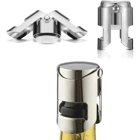 Bouchon de champagne en acier inoxydable 3 pièces pour vin mousseux B
