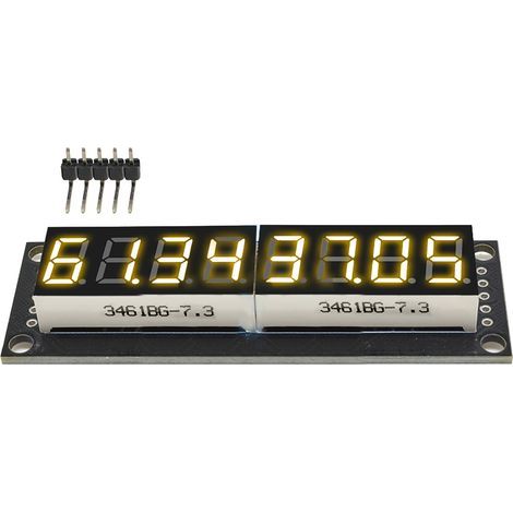 Module d'affichage à tube numérique 8 chiffres 7 segments LED 5 V 0,36 pouces 74HC595 jaune (1/5)