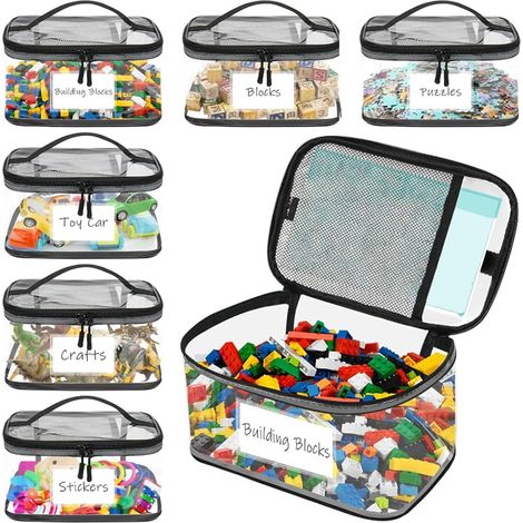 6 bolsillos organizadores transparentes e impermeables con cierre de cremallera, para el hogar, dormitorio, aula, sala de estar, coche. (1/5)