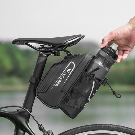 WEST BIKING – sac de selle de vélo de grande capacité 1,6 l, Portable, étanche, sacoche arrière de vélo de route de montagne, porte-bouteille d'eau arrière, accessoires de cyclisme (1/5)