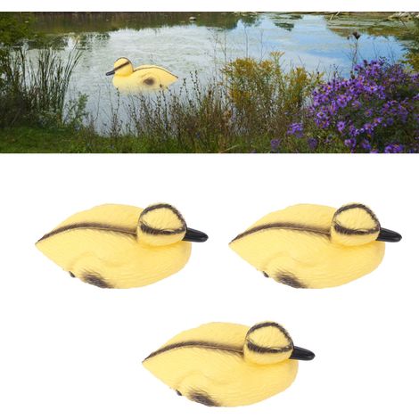 Set mit 3 Kunststoff-Entenküken für Terrassenteiche, schwimmende Enten, geeignet für Gartenteiche oder als Teichdekoration (Typ A) (1/5)