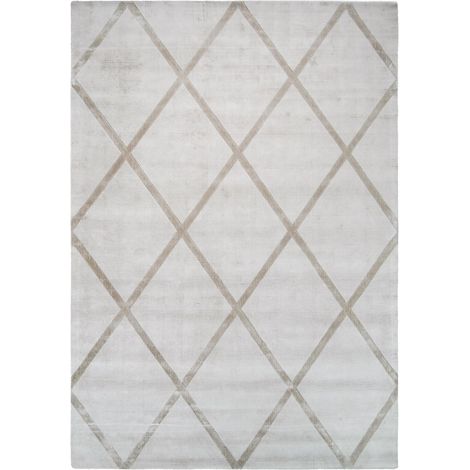 Tappeto a pelo corto Luxury 210 in viscosa avorio e taupe (1/4)