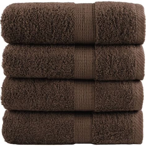 vidaXL Toallas de mano premium SOLUND, 4 uds, color marrón, 30 x 30 cm, 600 g/m²