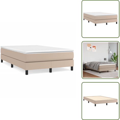 Letto con molle insacchettate - vidaXL Giroletto a Molle con Materasso Cappuccino 120x190cm Similpelle - Letto in similpelle