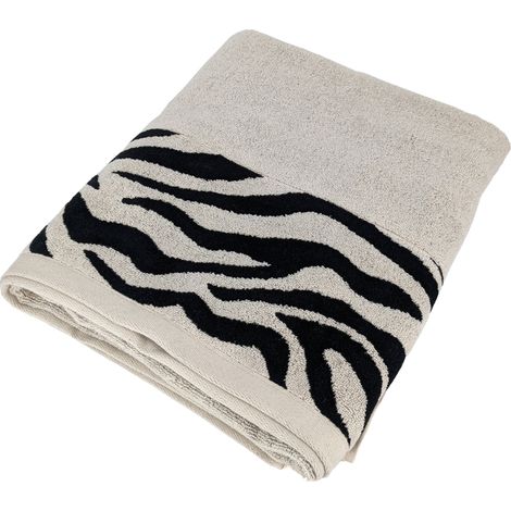 Drap de bain absorbant coton ZEBRA Zèbre/Uni 100x150 cm (1/5)