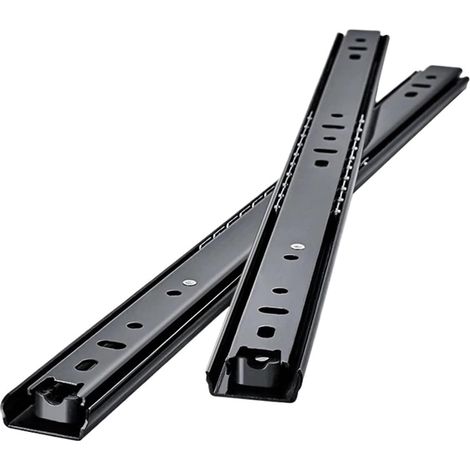 Glissières de tiroir à roulement billes montage latéral en acier 10" - (1/5)