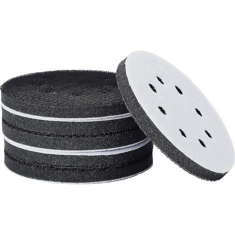 Lot de 6 tampons d'interface en éponge souple de 125 mm (5 pouces) à 8 trous pour disques de ponçage auto-agrippants. (1/3)