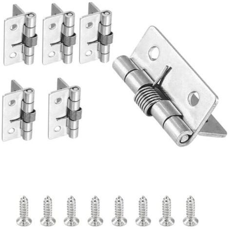 6 Pack Self Opening Spring Hinges, 304 Stainless Steel Self Closing Hinges for Invisible Doors, Close Spring Hinges (1/5)