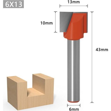Vtizikl Jeu de fraises , queue de 6 mm, fraise à goujure droite, fraise pour surfaces dures, fraise pour raboteuse à bois, outil de menuiserie, fraise à défoncer (13 mm/15 mm/16 mm/18 mm/20 mm) (1/3)
