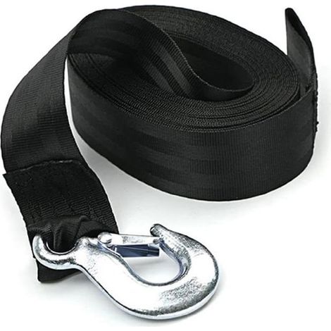 Sangle de remorquage antidérapante pour remorque de bateau 4 mètres Sangle de sécurité pour bateau remorque bateau Sangle de treuil avec crochet (1/3)